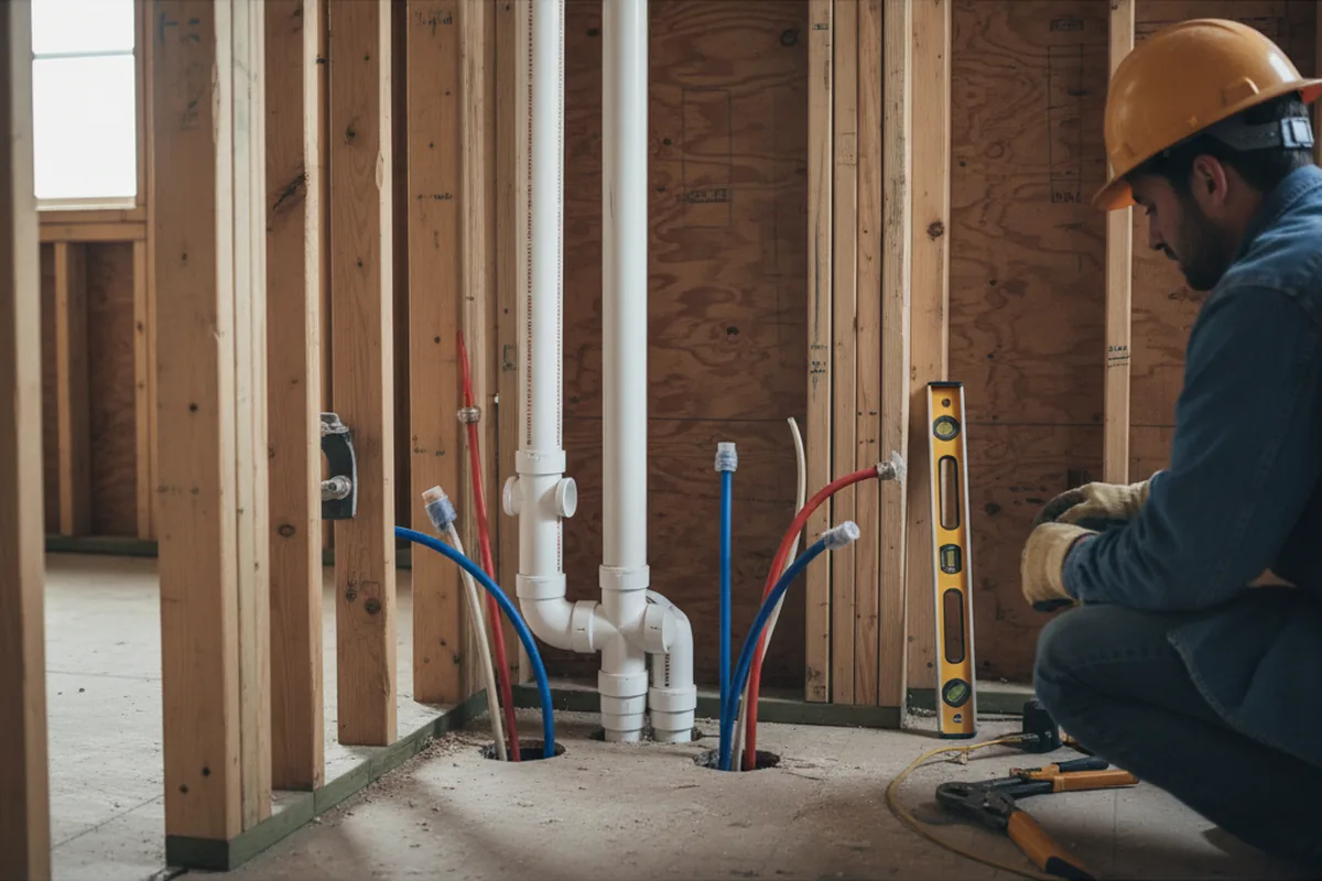 Drain and supply rough-in during Toilet Repair and Installation in Pierron